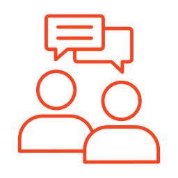 Consulting icon static woborders Chat red icon | woborders