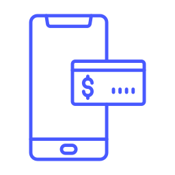 Online payment icon static woborders Phone deep blue icon | woborders