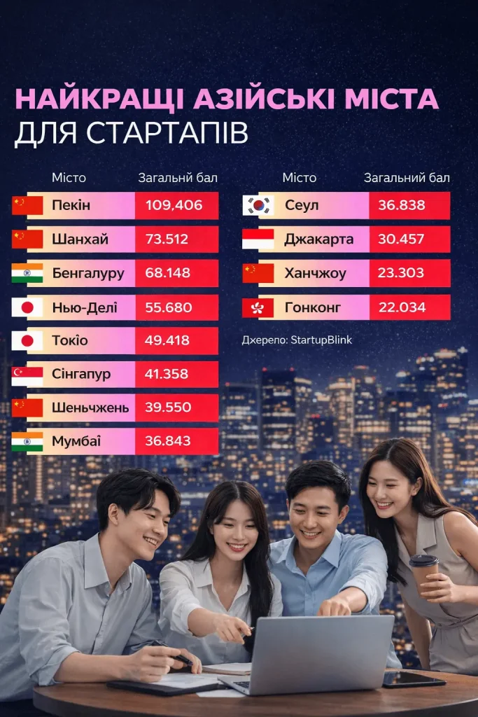 Найкращі азійські міста для стартапів у 2026 році | woborders